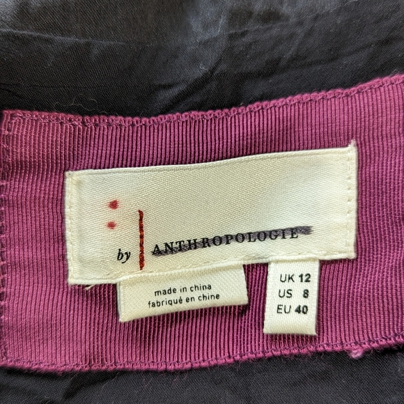 Anthropologie Ruched Black Slip Dress Size 8 - Picture 7 of 9